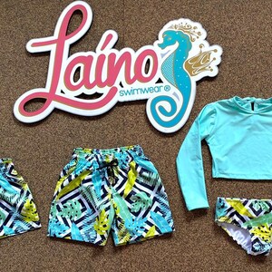 Wild Life Abstract Tropical  Family Matching Swimwear Swimsuits Swimming Trunks.