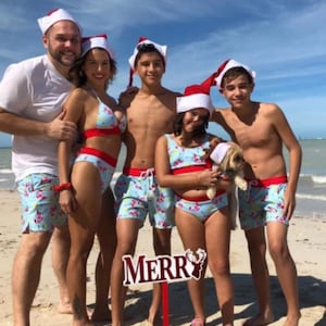 Matching Family Christmas Swimsuits: Holiday Vacation Swimwear