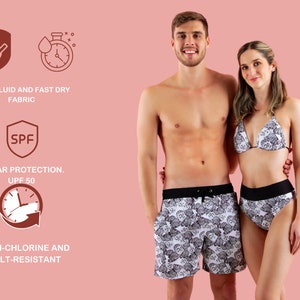 Couples Matching Swimwear Set Tropical Paradise Swimwear Collection Honeymoon Outfits Faster Procesing Shipping image 5
