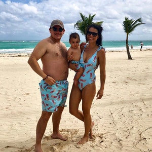 Pineapples Print Family Matching Swimwear Swimsuit Swimming Trunks Beach Outfits