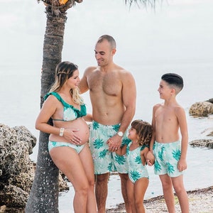 Custom-Made Family Matching Swimwear | High-Quality Personalized Swimsuits Tropical Bliss Matching Family Swimsuits - Fun for Everyone!