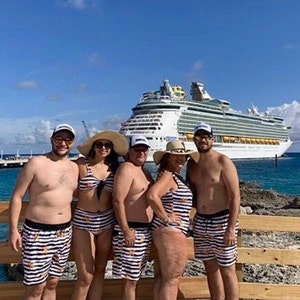 Sea Star Stripes Matching Family Swimsuits - Beach-Ready Style for the Whole Crew