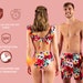 Custom Couples Matching Swimwear Swimsuits Swimming Trunks Set of Two 