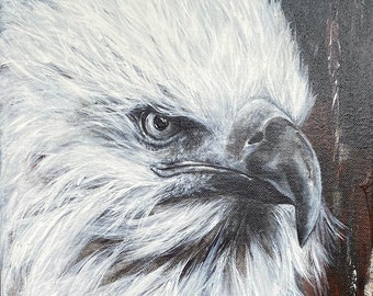 Calm Before The Storm, Eagle, OOAK Painting, Patriotism, America, Canvas Painting, Acrylic