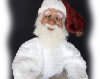 Christmas Delivery, A Lil Darlin' Originals BareFoot Santa, OOAK Art Doll, Santa Claus, Handmade, St Nick, Santa Elf, OOAK Santa,
