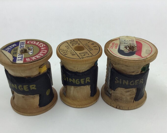 Vintage Thread Spool, Vintage Singer, Vintage Black Singer Sewing ...