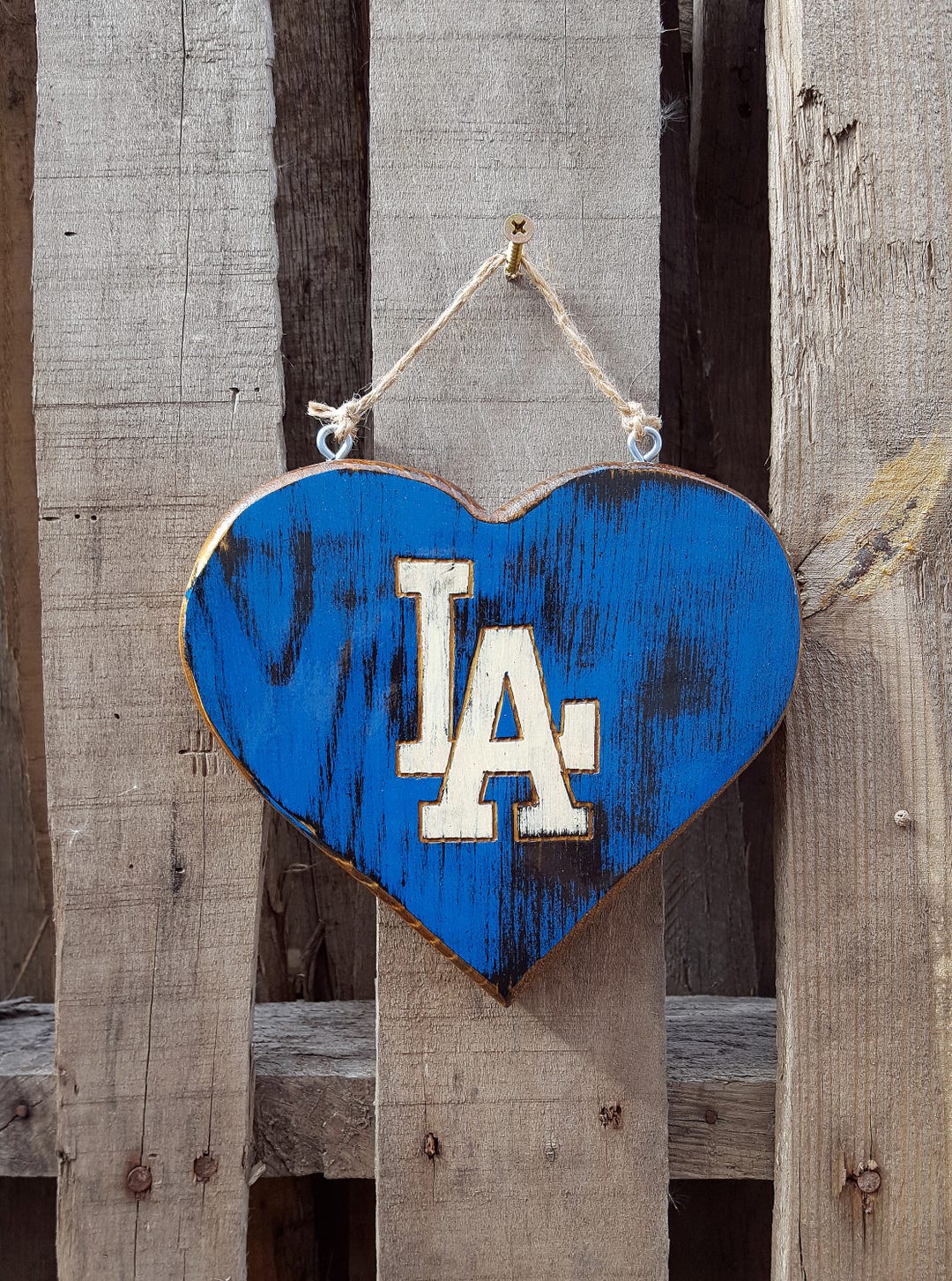 LA DODGERS Wall Hangers heart Decor Door Hangers Wall Art Etsy