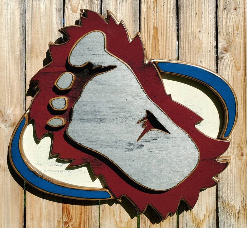 COLORADO AVALANCHE bigfoot Yeti 3D Wall Sign Wall Art Wall Decor