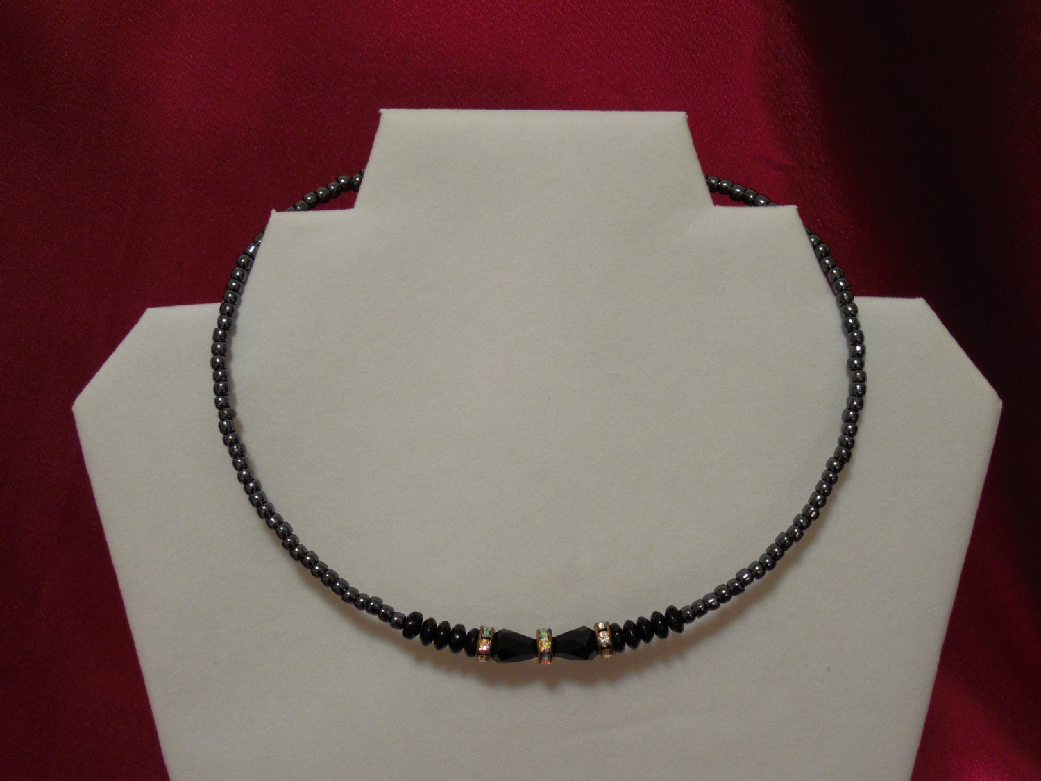 Black Swarovski Crystals Choker Necklace Black Crystal Choker Etsy