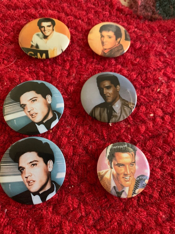 Vintage Elvis Pinback Buttons, Lot of 6 - image 1