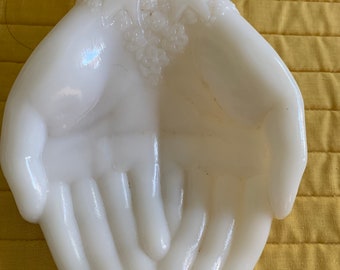 Vintage Avon Glass Milk Hands