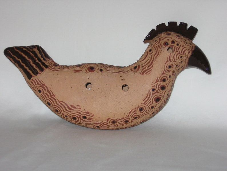 Wall Sculpture Hand Made Bird, Brown 1 image 7