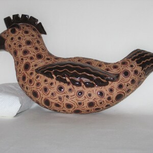 Wall Sculpture Hand Made Bird, Brown 1 image 1