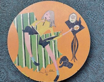 Laura Jean Allen Vintage Powder Compact: Mid-Century Vanity Collectible