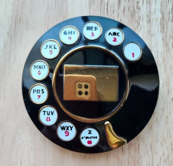 Figural Telephone Compact, Vintage Telephone Powd… - image 2