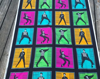 Elivis Fabric, Jailhouse Rock Block Fabric by Cranston