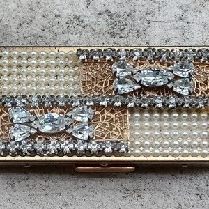 Vintage Cigarette Case? Rhinestone Case, Seed Pearl and Rhinestone Case,  Vintage Trickettes by Weisner of Miami, Trickettes Case