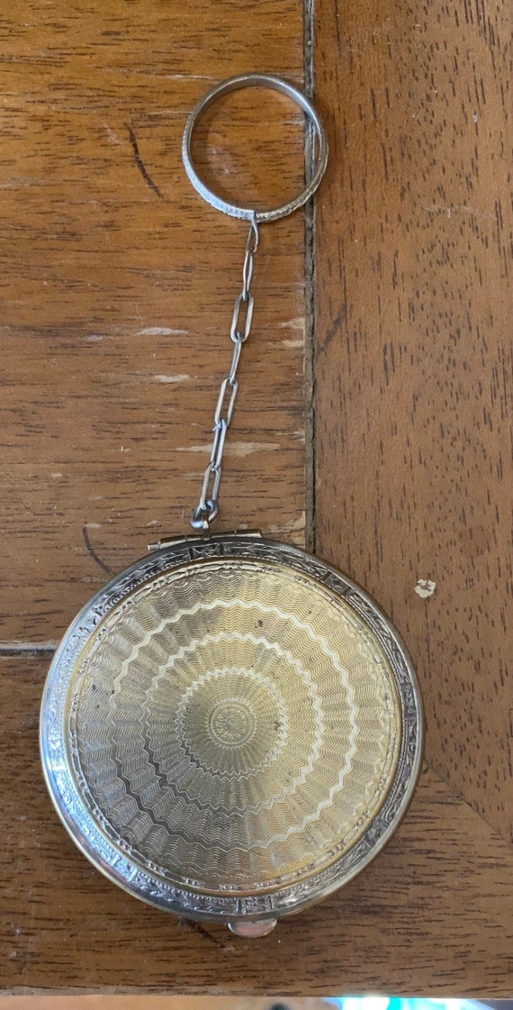 Vintage Deco Enamel Finger Ring Compact: 1940s Va… - image 2