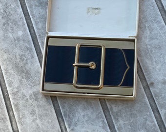 Vintage Coty Buckle Compact: Mid-Century Figural Vanity with Box