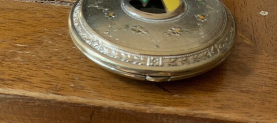 Vintage Deco Enamel Finger Ring Compact: 1940s Va… - image 5