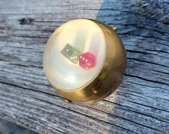 Figural Dice Compact, Wadsworth? Henriette? Collectible Compact, Dice Compact, Mid-century Compact, Vintage Vanity