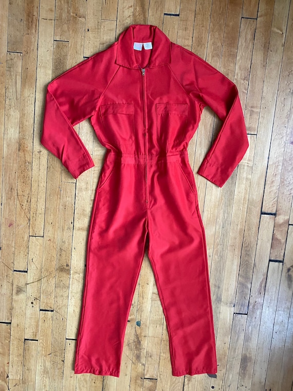 Vintage Red Coveralls Jumpsuit NOS