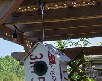 Tiny  Oklahoma MC License Plate Birdhouse