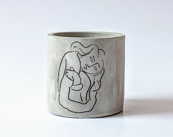 The Hug Concrete Cement Succulent Cacti Pot Planter Houseplant Minimalist Decor Matisse