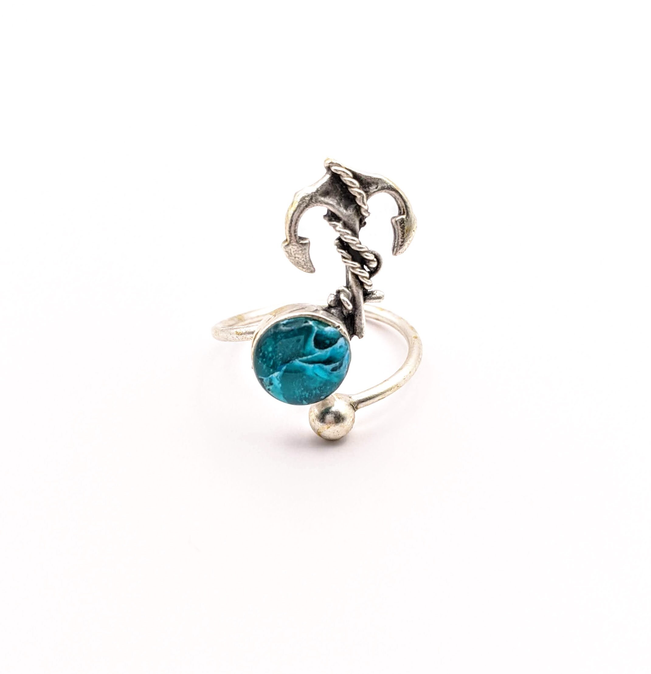 【関税込み】Atlantis Ring in Blue PVC Atlantis Ring Blue Stone Polymer Clajasper Coral Turquoise