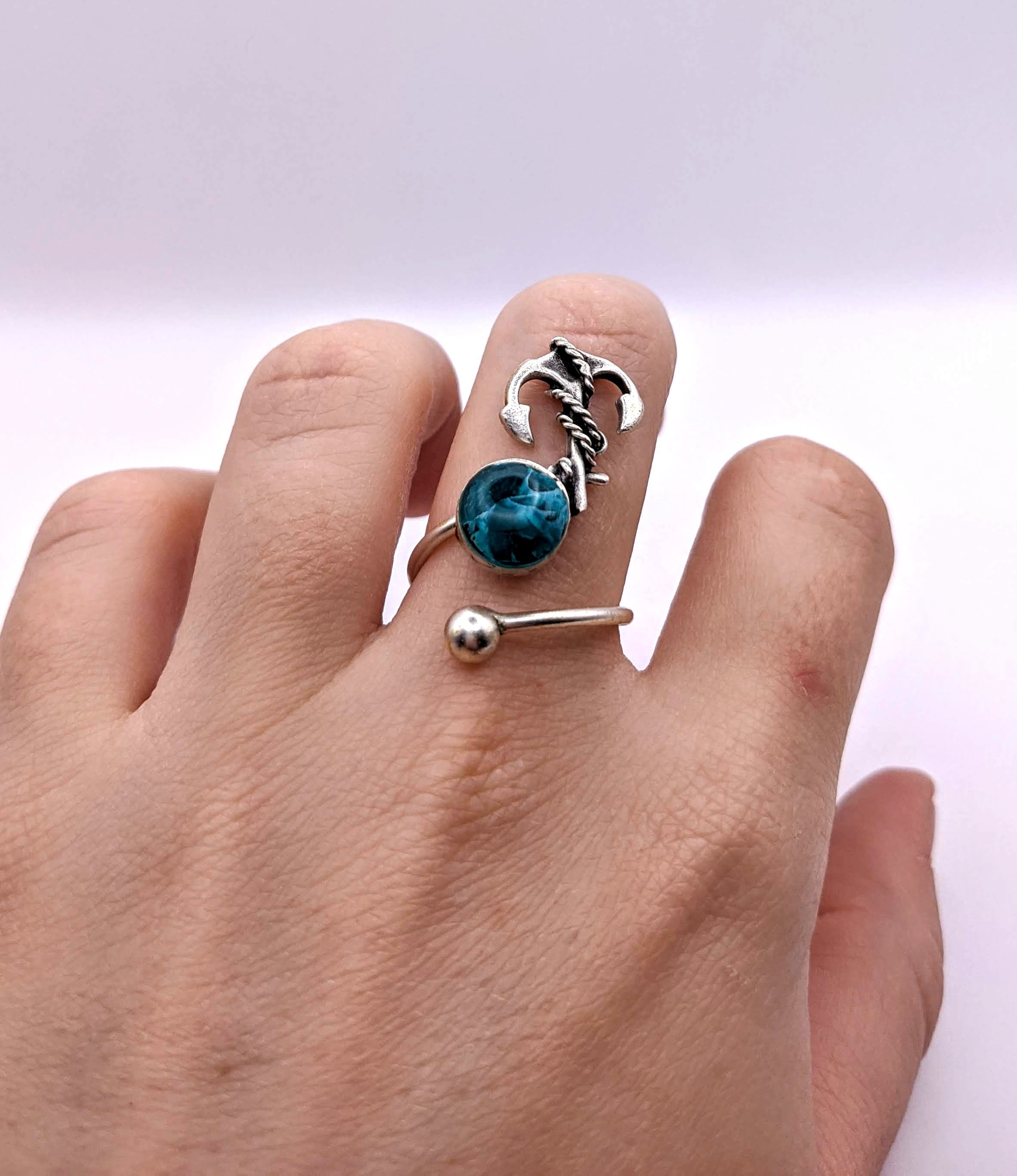 【関税込み】Atlantis Ring in Blue PVC Atlantis Ring Blue Stone Polymer Clajasper Coral Turquoise