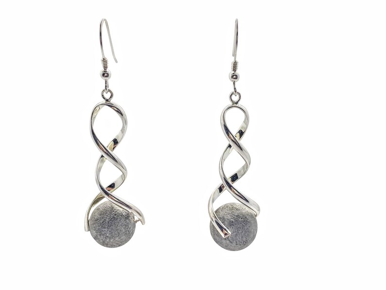 Sterling Silver Minimalist Concrete Earrings