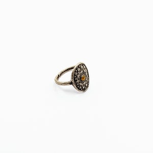 Silver Plated Statement Ring With Polymer Clay Inlay