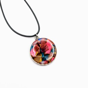 Silver Plated Polymer Clay Inlay Necklace