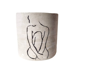 Caroline Concrete Cemento Suculento Cactus Maceta Maceta Planta de Interior Decoración Minimalista