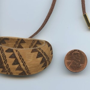 Maidu Indian basket hand painted in tedious detail on lightweight gourd and is wearable as original miniature fine art