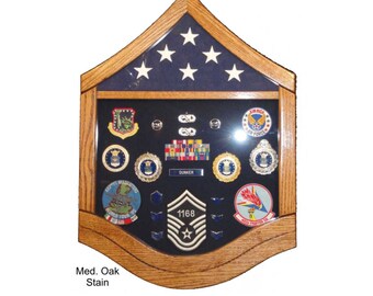 USAF Shadow Box Flags connections Air Force Retirement Gifts 