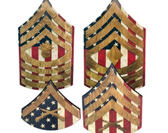 USMC Chevron Wall Hanging with Raised Stripes