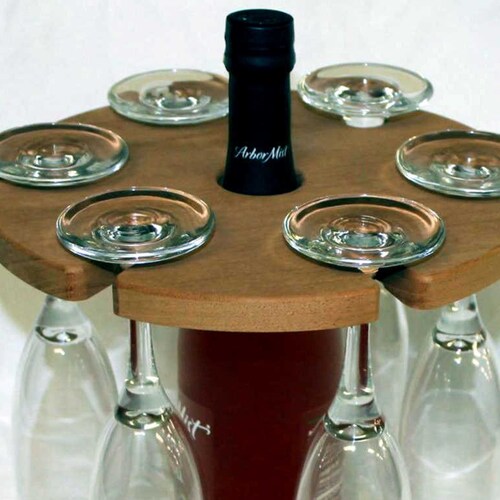 Wine Glass Caddy Holds 6 Glasses Etsy