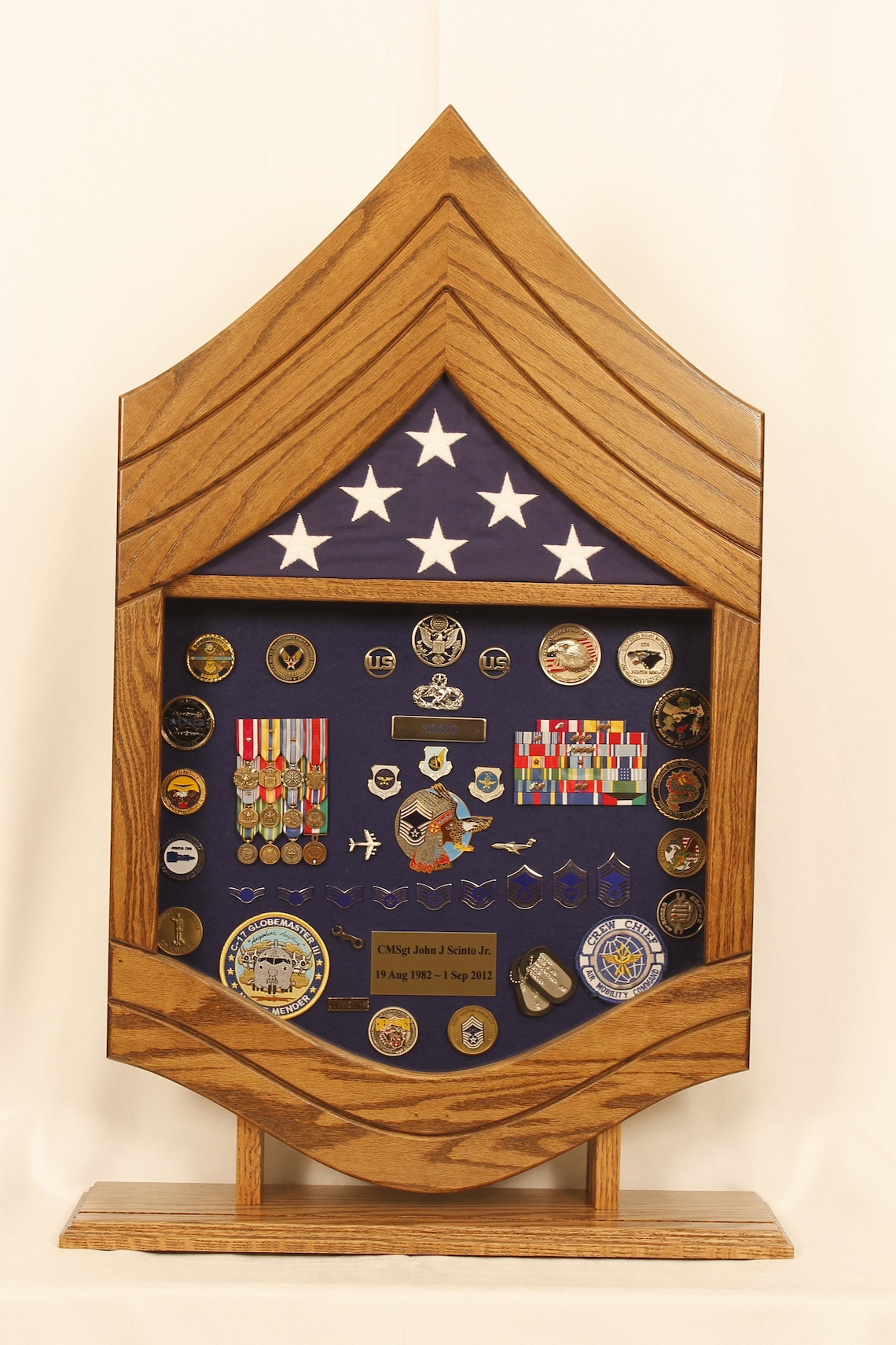 Air Force E9 Chief Master Sergeant Shadow Box 3x5 Flag Etsy