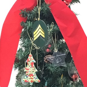 Army E-5 Sergeant (SGT)  3D Christmas Ornament