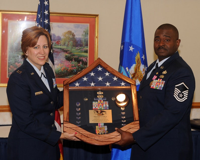 Air Force E7 Master Sergeant Shadow Box 3x5 Flag Etsy