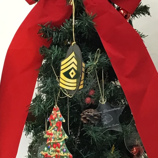 Army E-8 First Sergeant (1SG) 3D Christmas Ornament