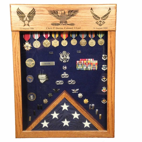 Air Force E7 Master Sergeant Shadow Box 3x5 Flag Etsy