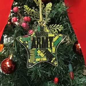 Army Glass Star Ornament