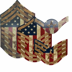 Air Force Chevron Wall Hanging with Raised Stripes