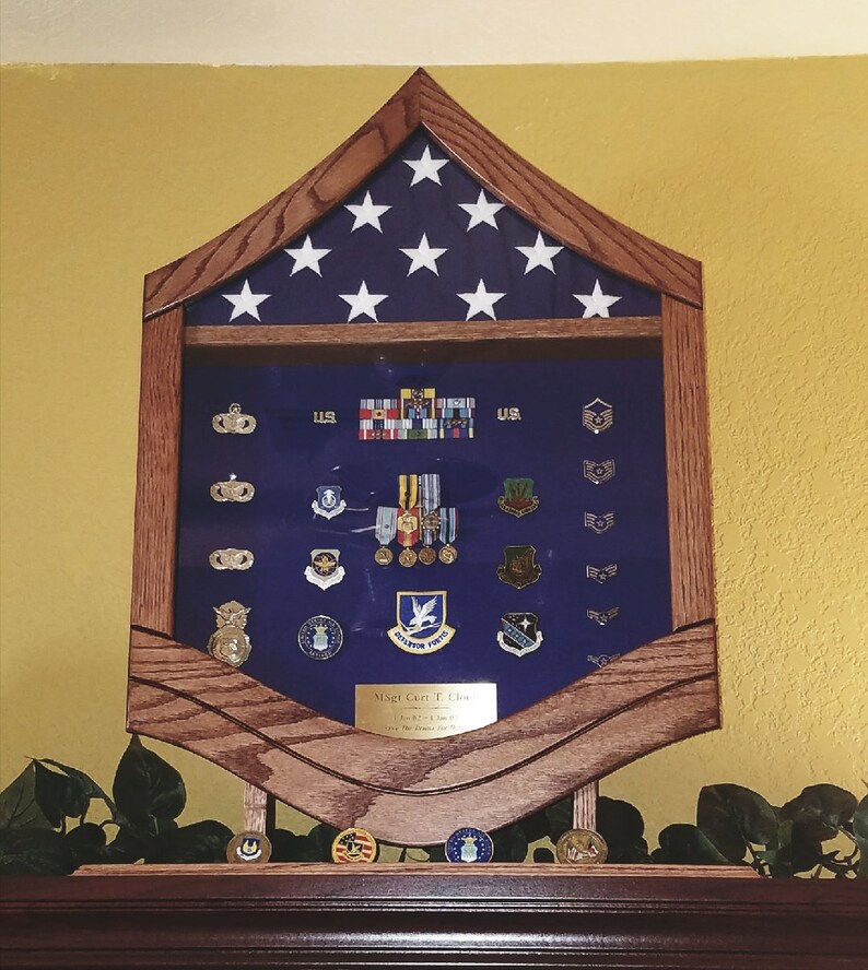 Air Force Master Sergeant E7 Shadow Box 3x5 Flag Etsy
