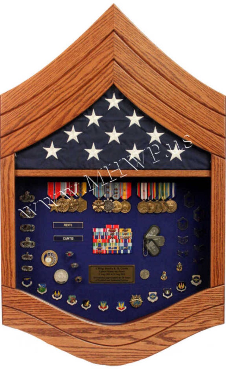 Air Force Chief Master Sergeant E9 Shadow Box 5x8 Flag Etsy