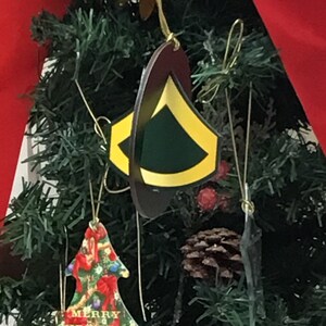 Army  E-3 Private First Class (PFC) 3D Christmas Ornament