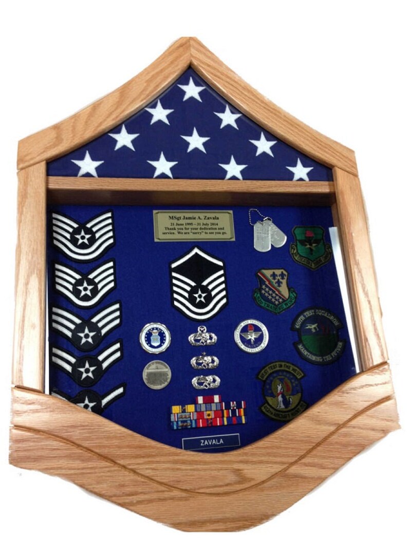 Air Force Master Sergeant (E7) Shadow Box - 3x5 Flag.