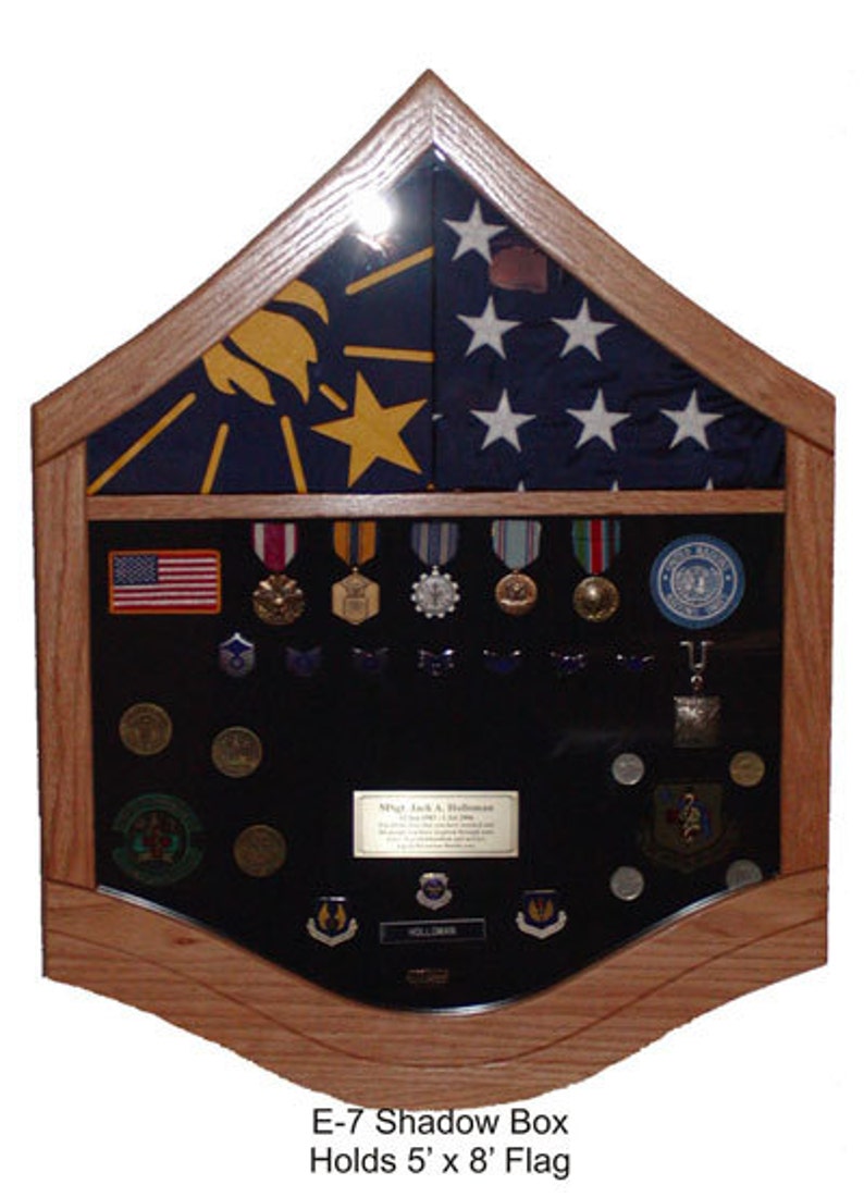 Air Force Master Sergeant E7 Shadow Box 5x8 flag area Etsy